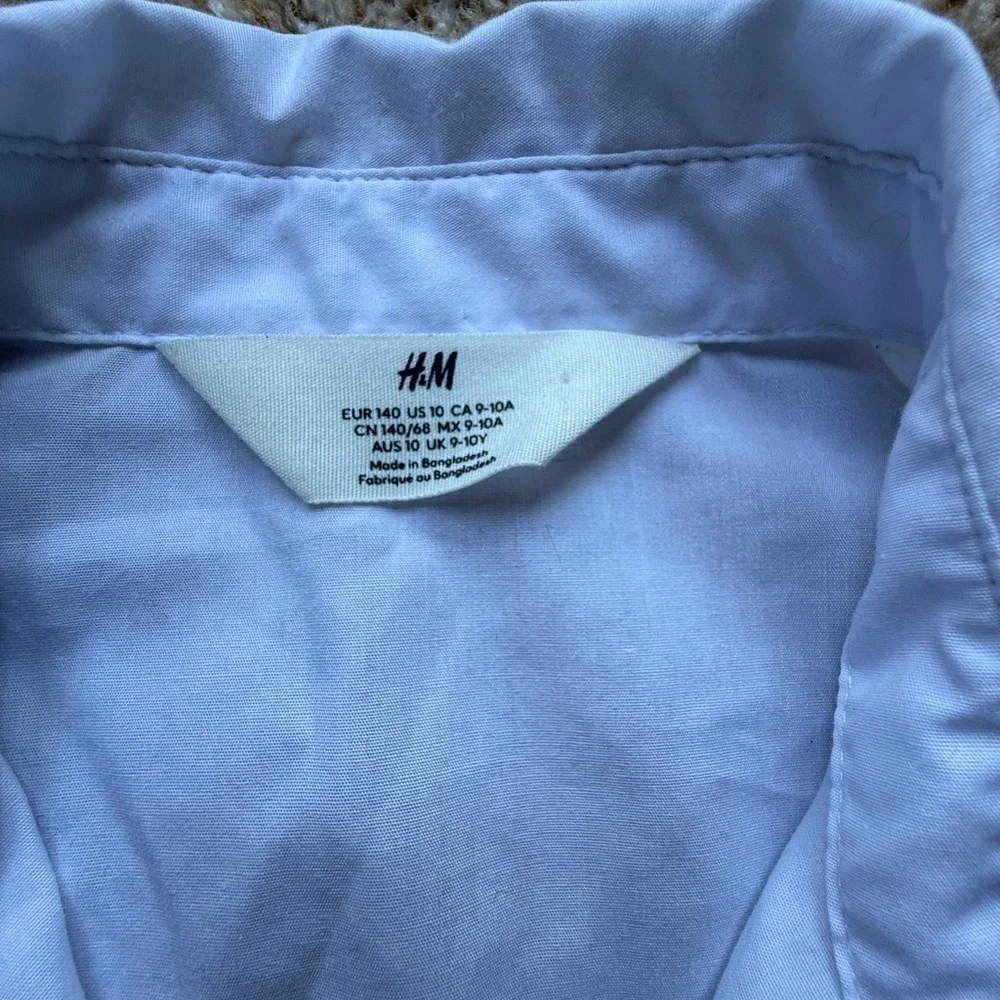 H&M Boys White Casual Button-Down Shirt Sz 10 yrs